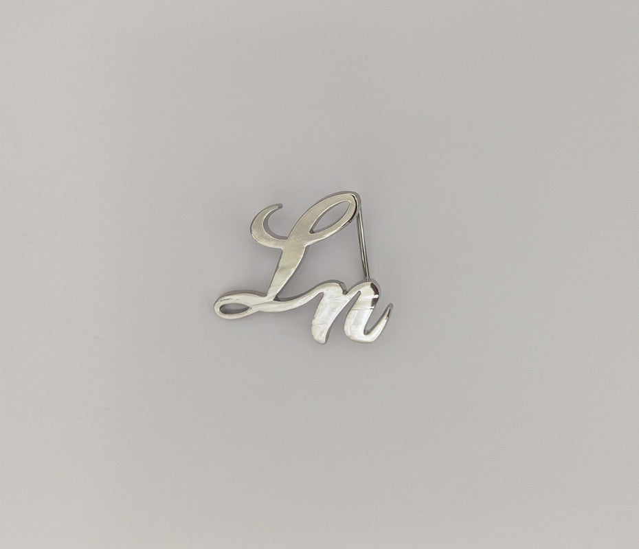 Laurice Noire LN Genuine Leather Logo Belt - Silver image 1