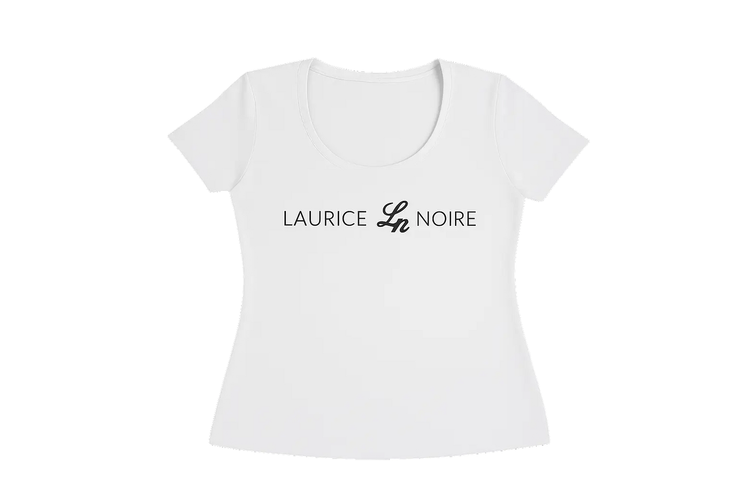 Laurice Noire Women's White Logo Scoop Neck T-Shirt