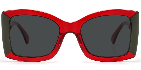 Terri Polarized Sunglasses- Black/Red