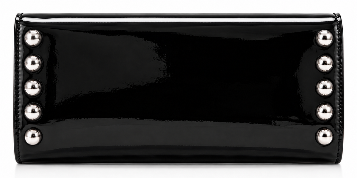 Laurice Noire Genuine Patent Leather Black Clutch