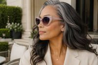 Laurice Noire Charlean Polarized Sunglasses- Brown/Purple