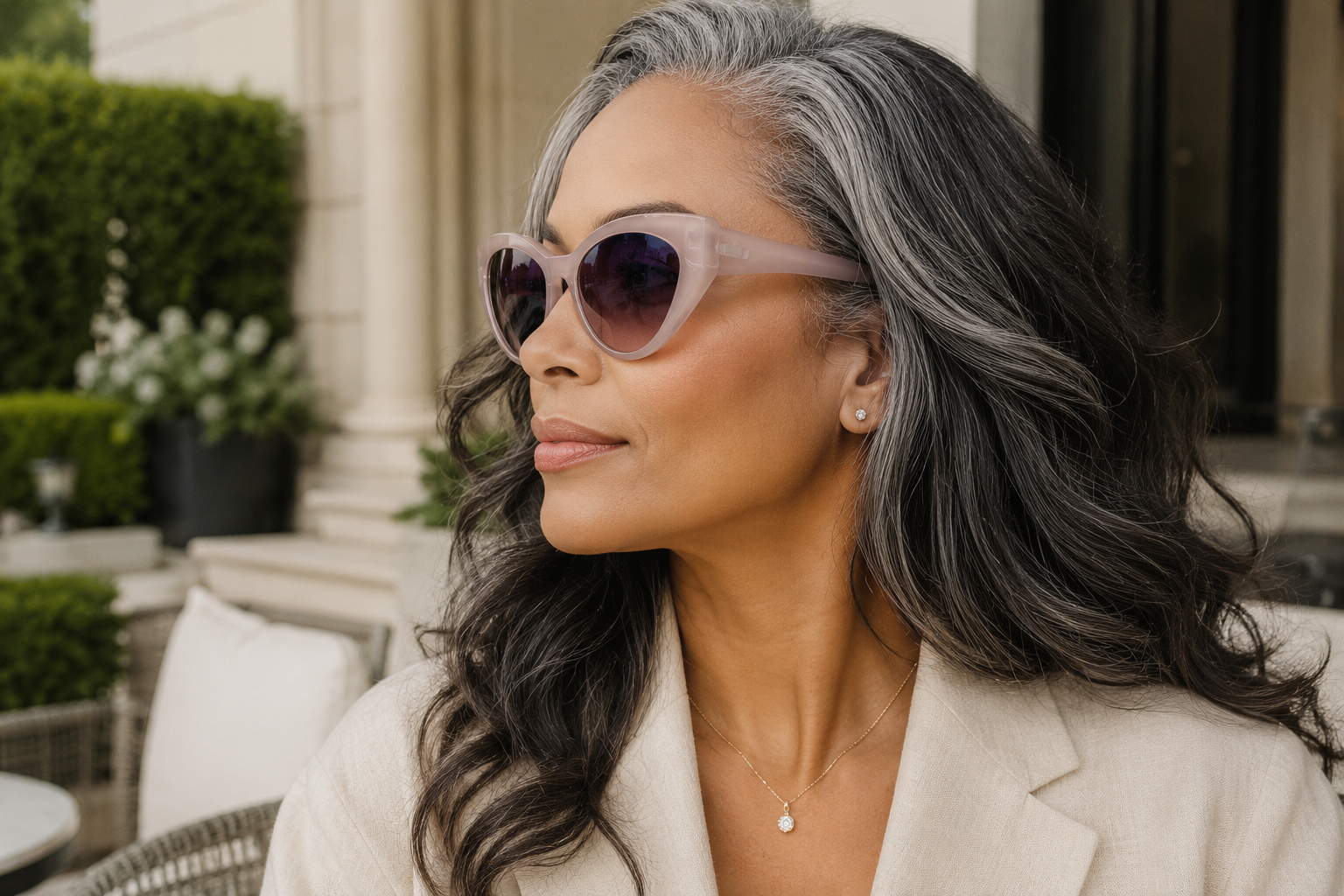 Laurice Noire Charlean Polarized Sunglasses- Brown/Purple