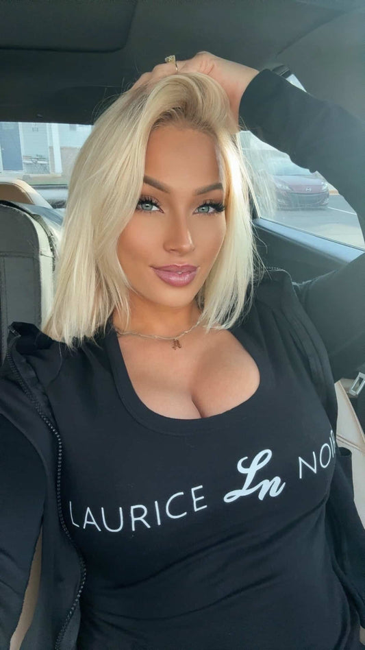 Laurice Noire Women's Black Logo Scoop Neck T-Shirt