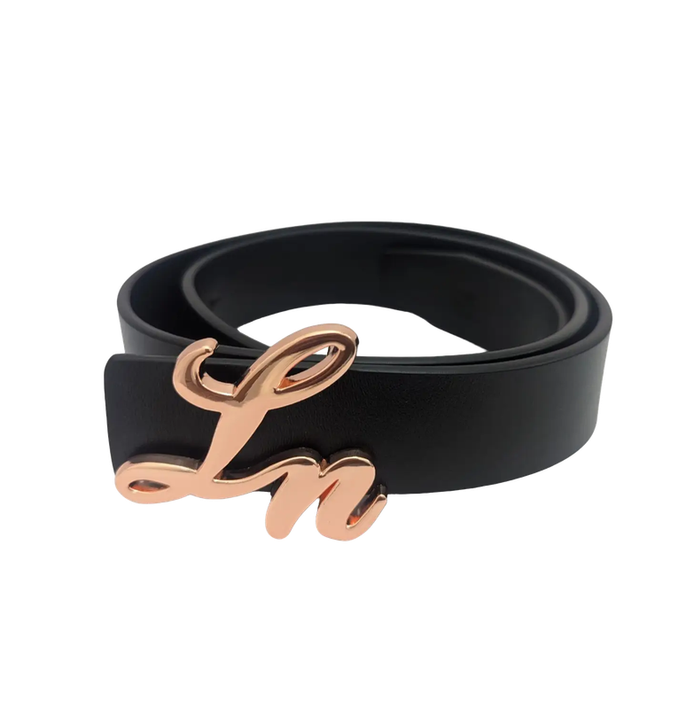 Laurice Noire LN Genuine Leather Logo Belt - Rose Gold image 0