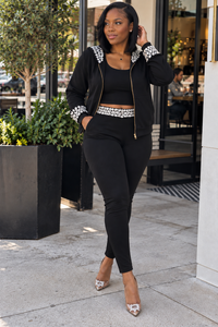 Laurice Noire Black Crystal Midnight Glam Hoodie