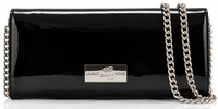 Laurice Noire Genuine Patent Leather Black Clutch