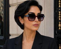 Laurice Noire Cheryl Polarized Sunglasses- Red Leopard/Dark Blue