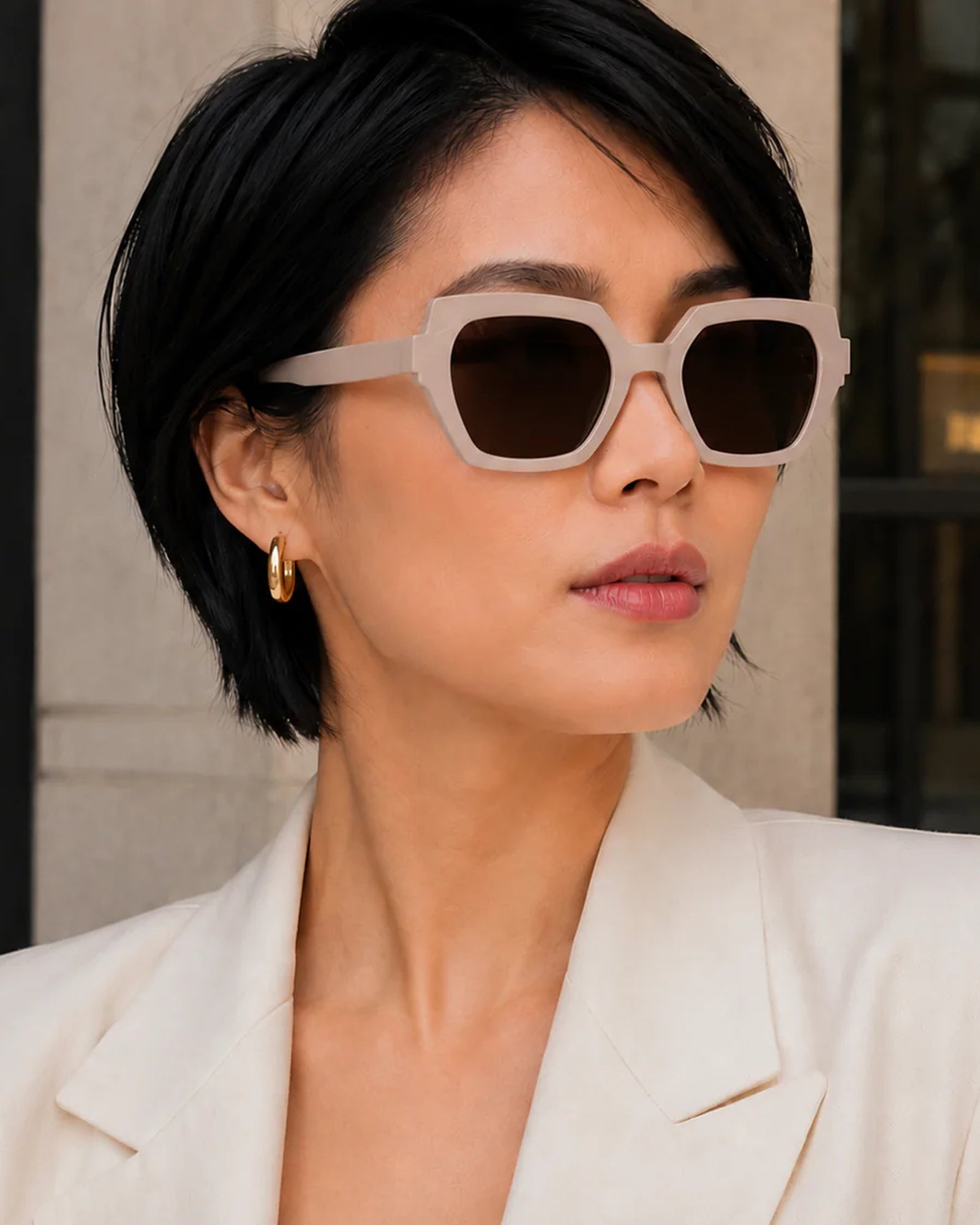 Laurice Noire Cheryl Polarized Sunglasses- Beige