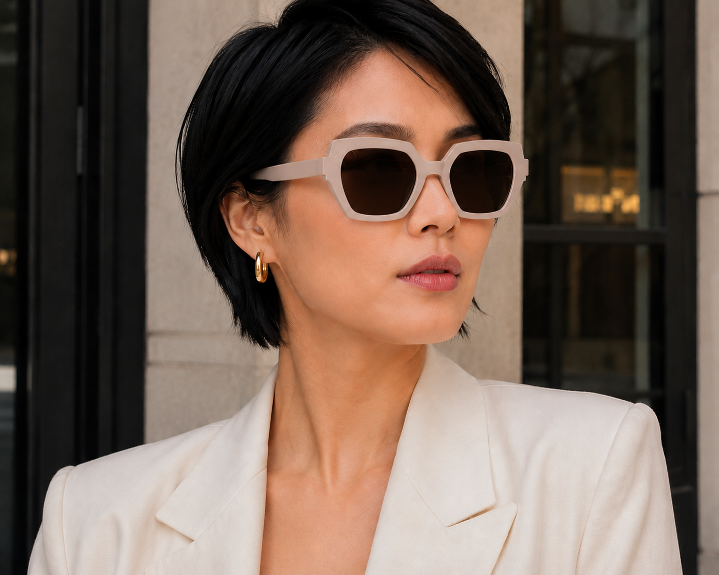 Laurice Noire Cheryl Polarized Sunglasses- Beige