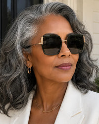 Laurice Noire Georgia Polarized Sunglasses- Black/Gold