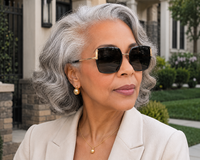 Laurice Noire Georgia Polarized Sunglasses- Black/Gold