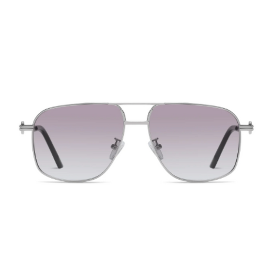 Laurice Noire Lenoah Silver Polarized Sunglasses on a white background