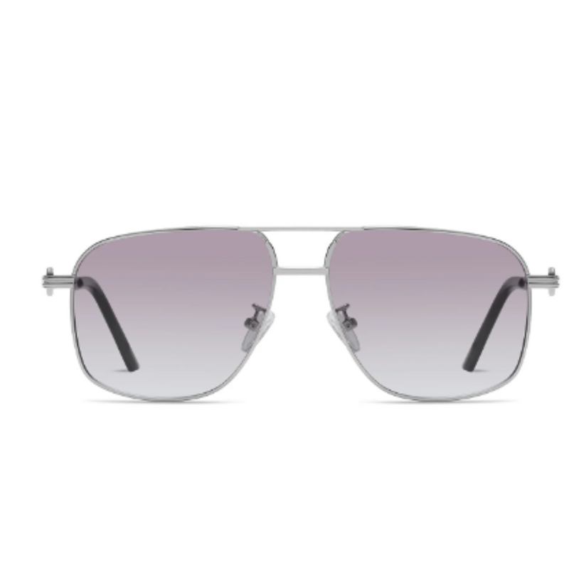 Laurice Noire Lenoah Silver Polarized Sunglasses on a white background