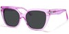 Tati Polarized Sunglasses in purple with stylish frame, offering UV protection and a trendy look for sunny days.