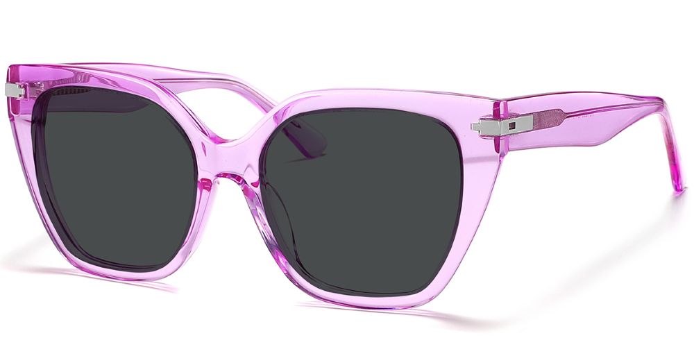Tati Polarized Sunglasses in purple with stylish frame, offering UV protection and a trendy look for sunny days.
