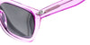 Close-up of Tati Polarized Sunglasses in purple, showcasing stylish design and dark lenses.