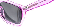 Close-up of Tati Polarized Sunglasses in purple, showcasing stylish design and dark lenses.