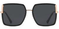 Georgia Polarized Sunglasses in Black and Gold, featuring a stylish square design and polarized lenses for UV protection.