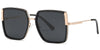 Georgia Polarized Sunglasses in Black and Gold with large square lenses for stylish sun protection.