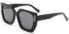 Ana polarized sunglasses in black and gold, stylish square frame and tinted lenses, perfect for summer outings.