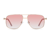 Laurice Noire Lenoah Rose Gold Polarized Sunglasses with gradient pink lenses and metal frame.