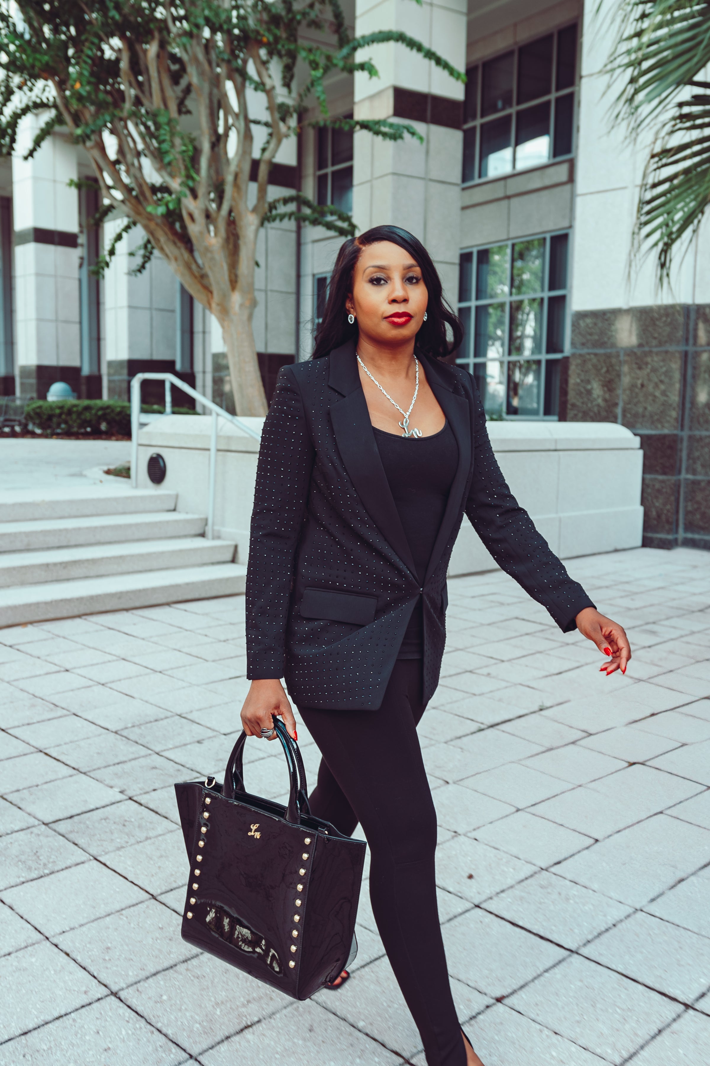 Laurice Noire LN Logo Necklace – Silver