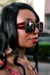 Terri Polarized Sunglasses- Black/Red