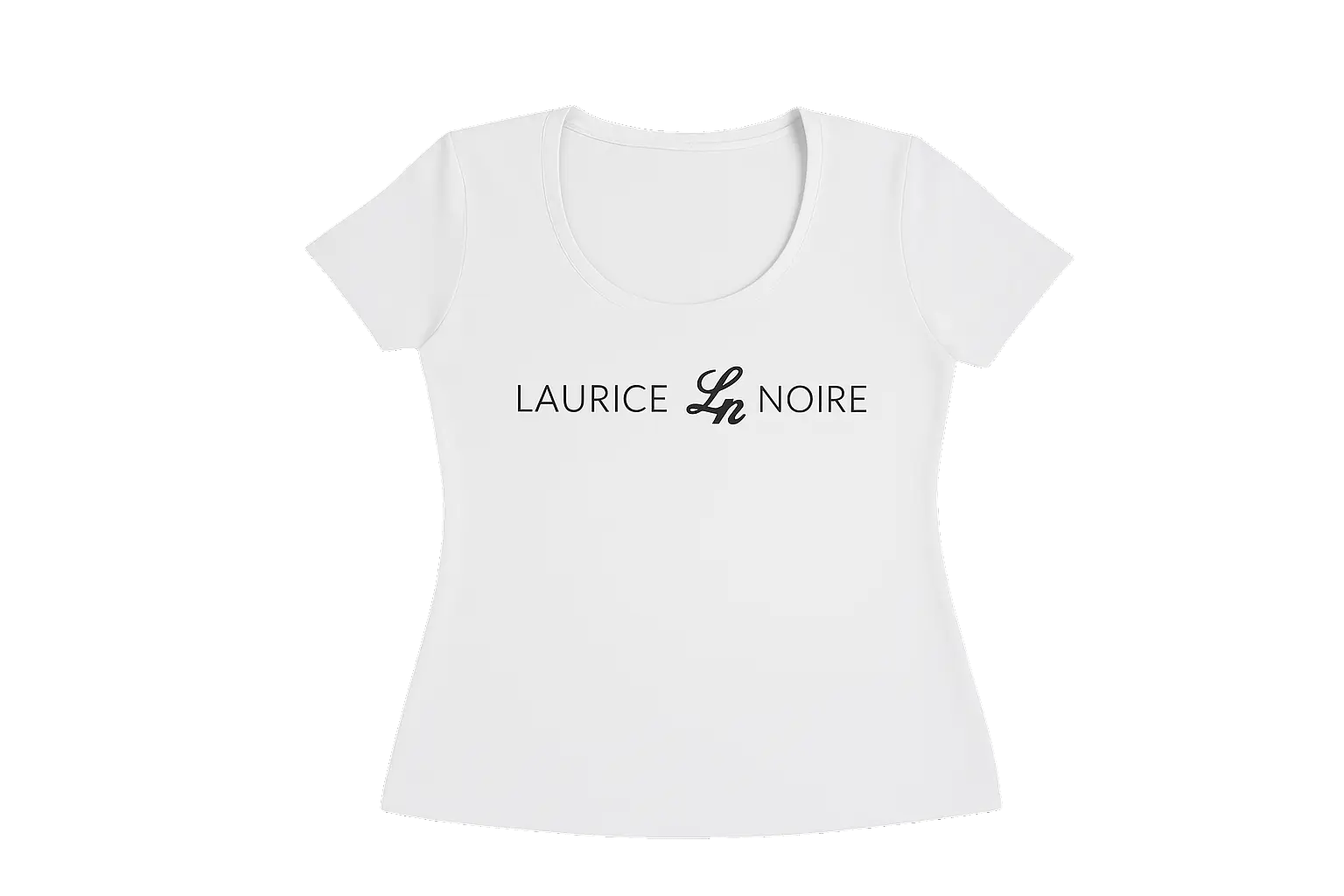 Laurice Noire Women's White Logo Scoop Neck T-Shirt