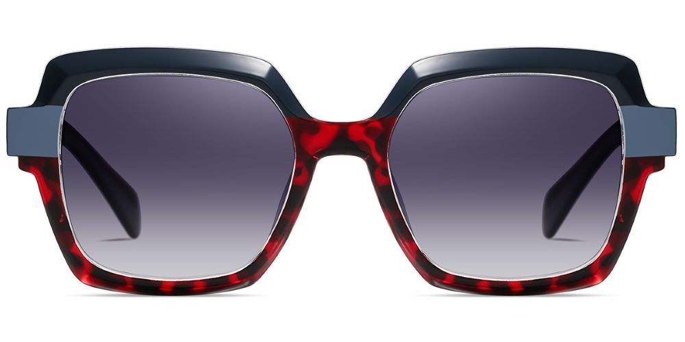 Cheryl Polarized Sunglasses - Red Leopard/Dark Blue - Laurice Noire