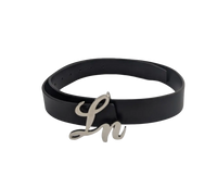 Laurice Noire LN Genuine Leather Logo Belt - Silver image 0