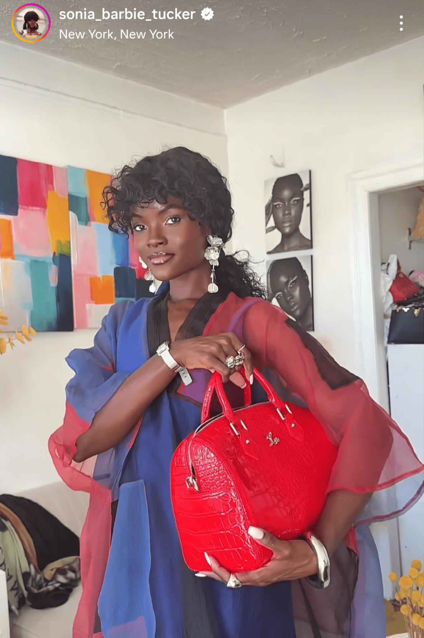 Jasmine Duffle - Red/Silver – Laurice Noire