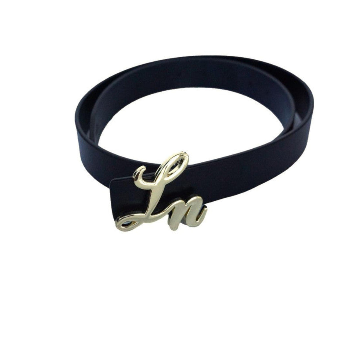 Laurice Noire LN Genuine Leather Logo Belt - Gold - Laurice Noire