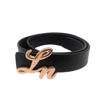 Laurice Noire LN Genuine Leather Logo Belt - Rose Gold - Laurice Noire