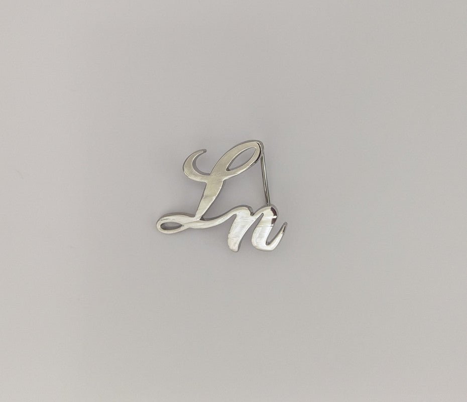 Laurice Noire LN Genuine Leather Logo Belt - Silver - Laurice Noire