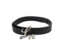 Laurice Noire LN Genuine Leather Logo Belt - Silver - Laurice Noire