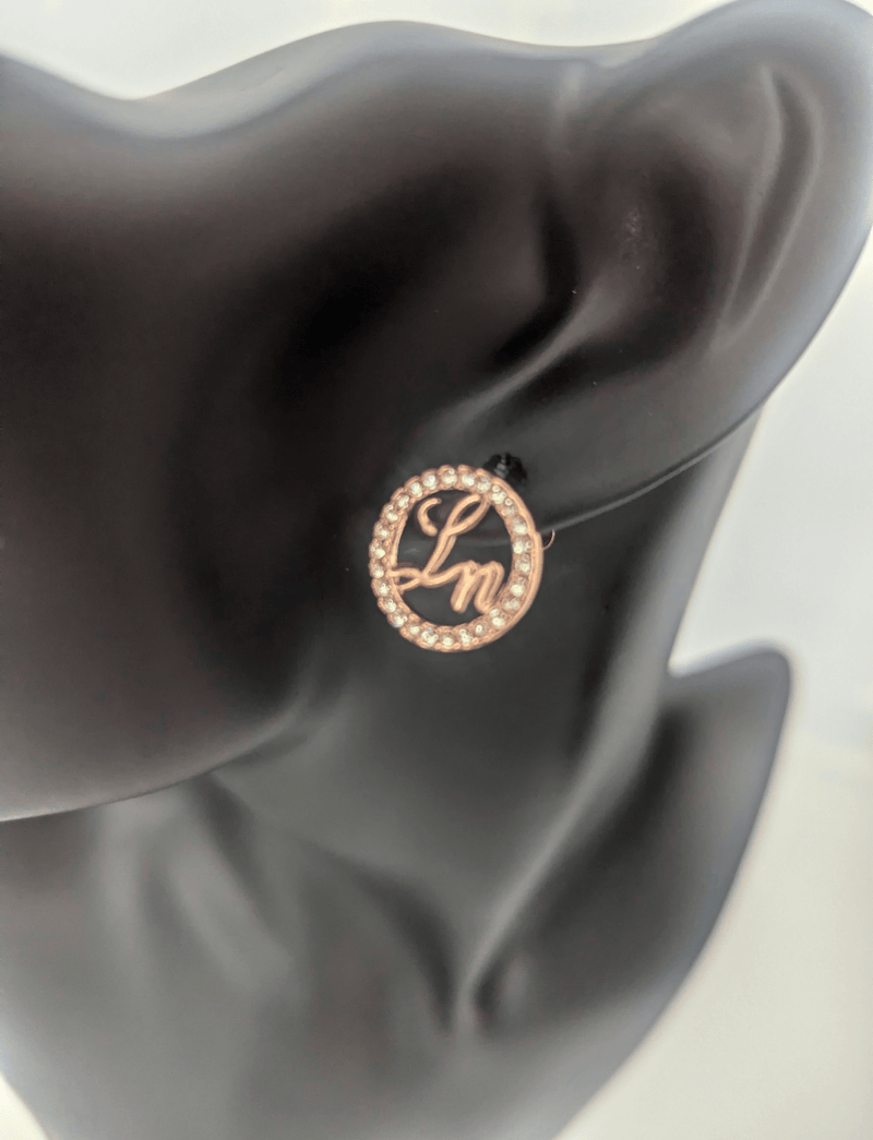 Laurice Noire LN Logo Earrings – Rose Gold - Laurice Noire