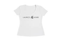 Laurice Noire Women's White Logo Scoop Neck T-Shirt - Laurice Noire