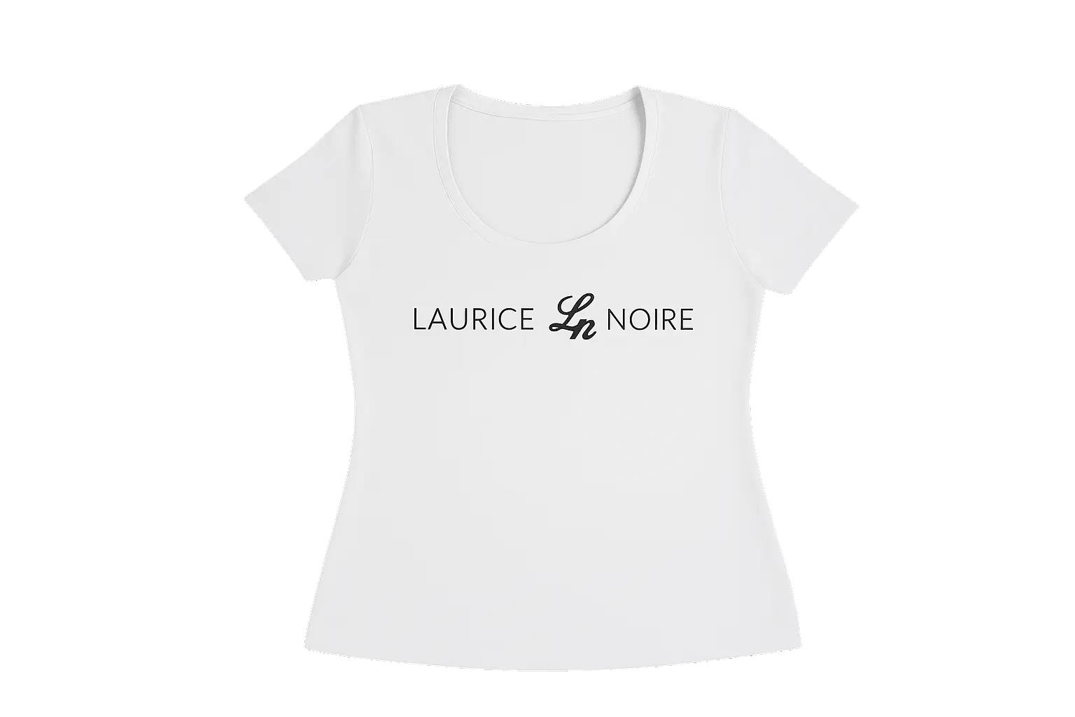 Laurice Noire Women's White Logo Scoop Neck T-Shirt - Laurice Noire