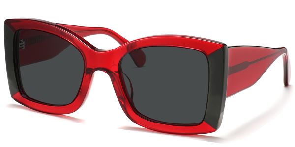 Terri Polarized Sunglasses - Black/Red - Laurice Noire
